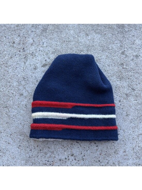 Vintage Wigwam Mill Hat 100% Pure Vintage Wool Retro Stripe Knit Headwear Beanie